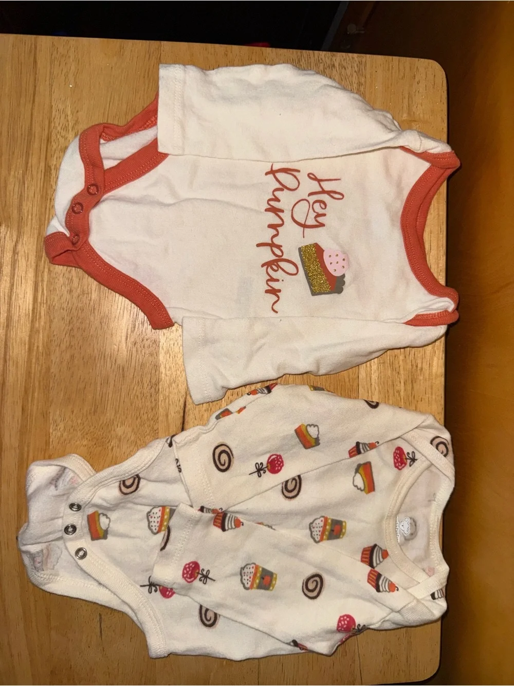Hey Pumpkin Cream and Coral Baby One-Piece Bodysuit